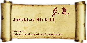 Jakatics Mirtill névjegykártya